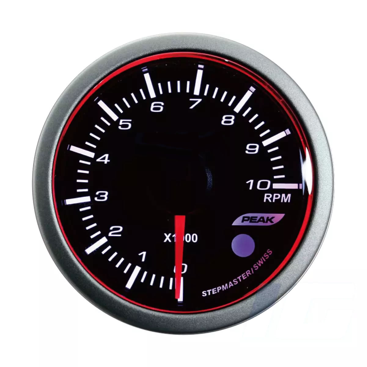 52mm White and Blue and Amber LED Performance Car Gauges - Tachometer With Warning and Peak For Your Sport Racing Car
